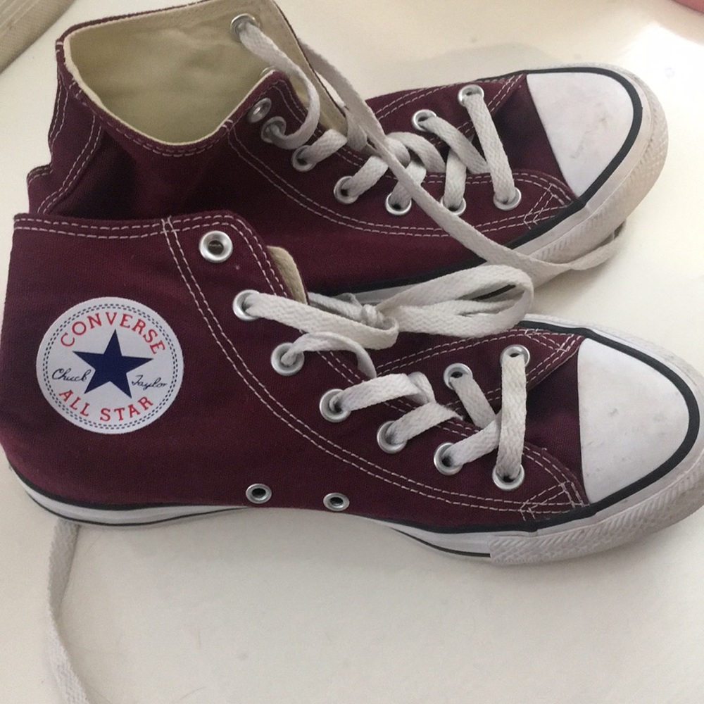 Converse all star maroon high tops